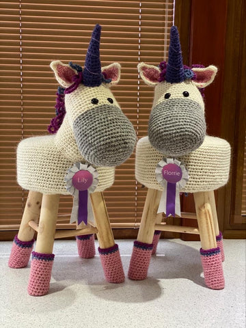 Crocheted Unicorn/ Horse Stool